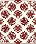 Deep Red Vintage Floral Medallion Rug