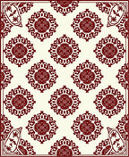 Deep Red Vintage Floral Medallion Rug