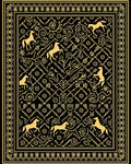 Golden Horses Regal Black Tapestry Rug