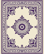 Deep Plum Ornate Central Medallion Rug