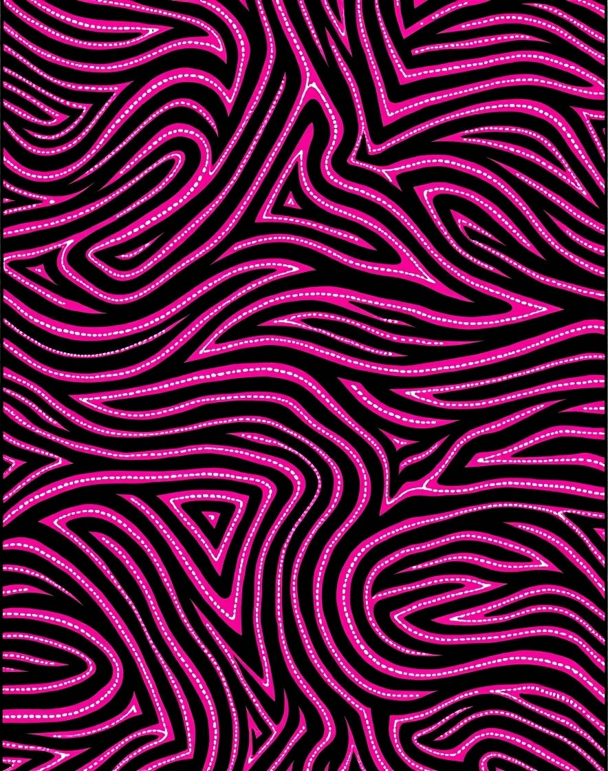 Hot Pink Swirled Stripe Abstraction Rug