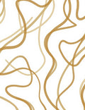 Golden Abstract Flowing Lines Rug