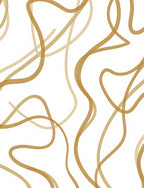 Golden Abstract Flowing Lines Rug
