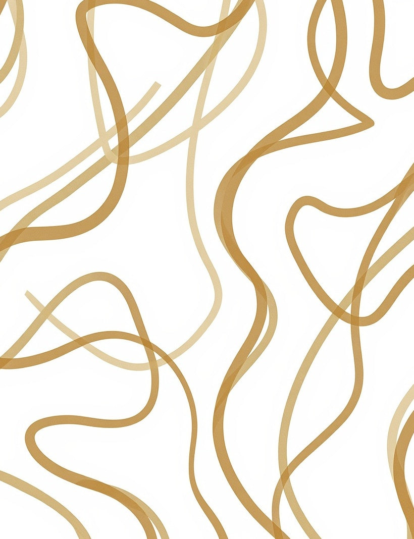 Golden Abstract Flowing Lines Rug