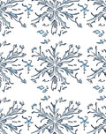 Drawn Blue Snowflake Mandala Art Rug