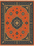 Orange Indigo Floral Medallion Rug