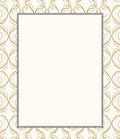 Golden Abstract Calligraphy Border Rug