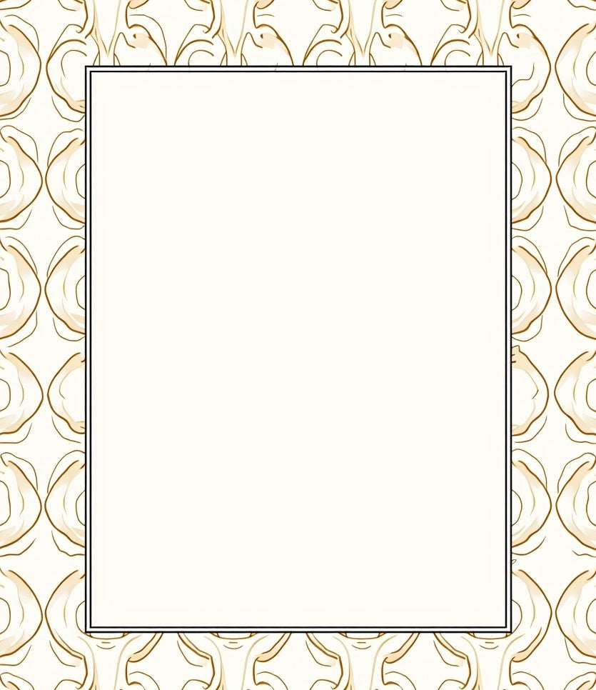 Golden Abstract Calligraphy Border Rug