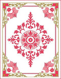 Crimson Lotus Floral Centerpiece Rug