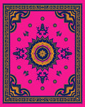 Vibrant Fuchsia Medallion Abstract Rug