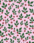 Festive Green Holly Berry Circles Rug