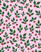 Festive Green Holly Berry Circles Rug