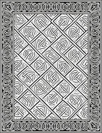 Monochromatic Interlocking Geometric Border Rug