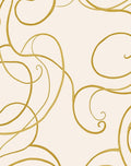 Golden Flourish Swirl Contemporary Rug