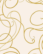 Golden Flourish Swirl Contemporary Rug