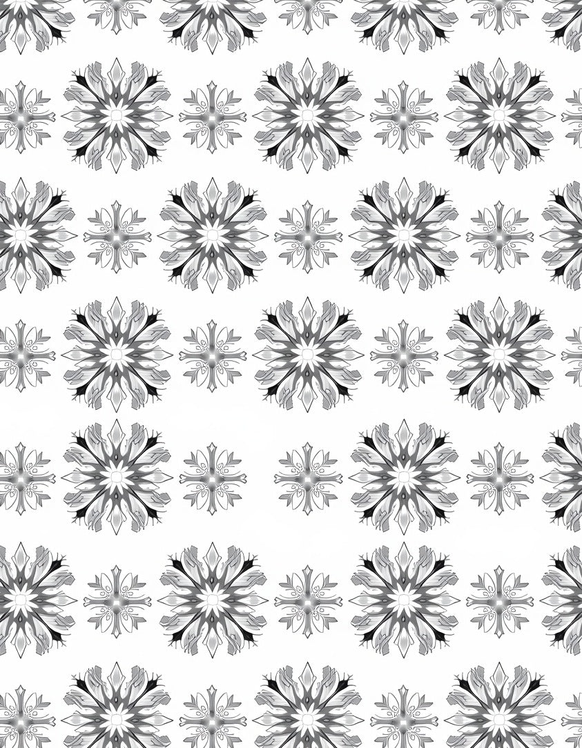 Monochrome Snowflake Mandala Repeat Rug