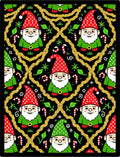 Christmas Gnome Candy Cane Lattice Background Rug