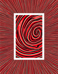 Crimson Swirl Abstract Stripe Rug