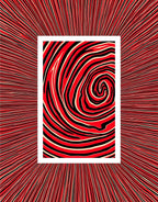 Crimson Swirl Abstract Stripe Rug