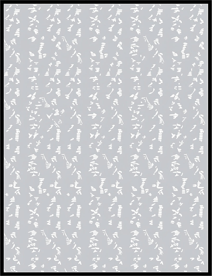 Subtle White Calligraphy Gray Background Rug