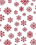 Deep Red Snowflakes Scattered Design Rug