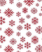Deep Red Snowflakes Scattered Design Rug