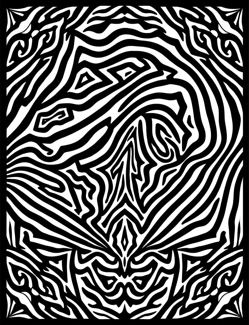 Dynamic Black White Zebra Stripes Rug