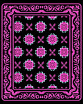 Bold Pink Floral Garden Rug