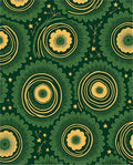 Emerald Green Yellow Floral Burst Rug
