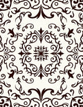 Rich Brown Damask Swirls Rug