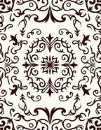 Rich Brown Damask Swirls Rug