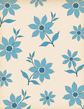 Soft Blue Floral Garden Delight Rug