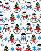 Playful Snowmen Christmas Trees Snowflakes Rug
