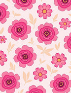 Pink Layered Floral Meadow Rug