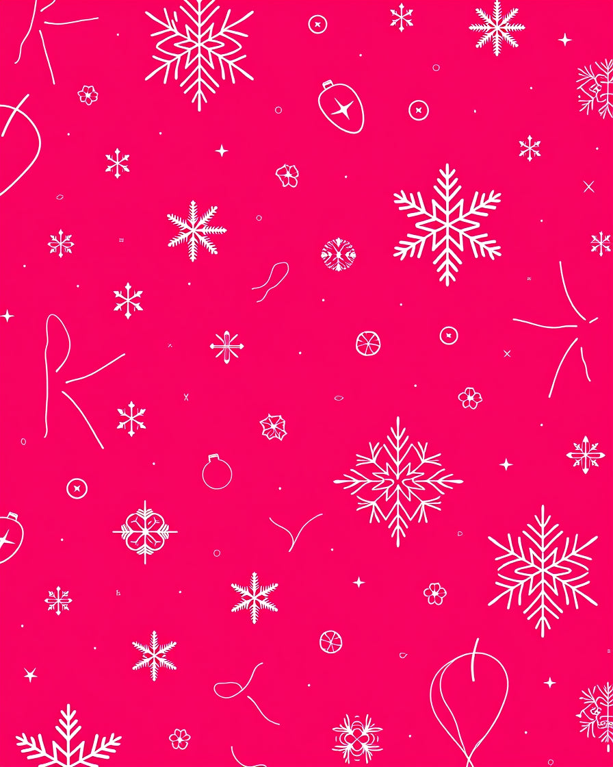 Vibrant Pink Snowflake Holiday Scatter Rug