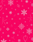 Vibrant Pink Snowflake Holiday Scatter Rug