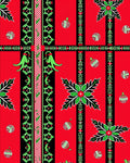 Red Black Green Ornate Festive Ornaments Rug