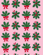 Festive Holly Berry Red Bow Rug