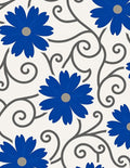 Vibrant Blue Floral Swirls Background Rug