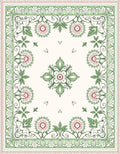 Pale Cream Floral Garden Square Rug
