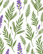 Purple Lavender Green Leafy Branch Rug