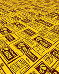 Yellow And Burgundy Graphic Blocks Rug