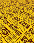 Yellow And Burgundy Graphic Blocks Rug