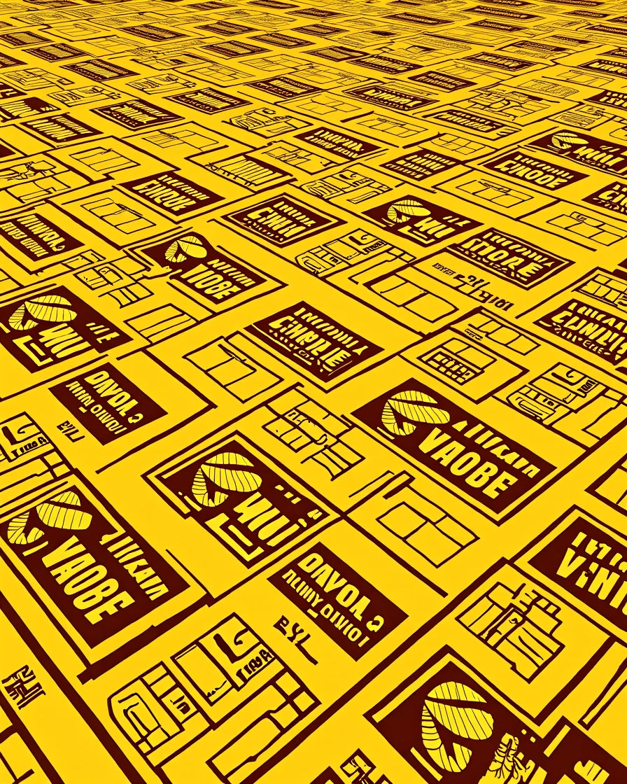 Yellow And Burgundy Graphic Blocks Rug