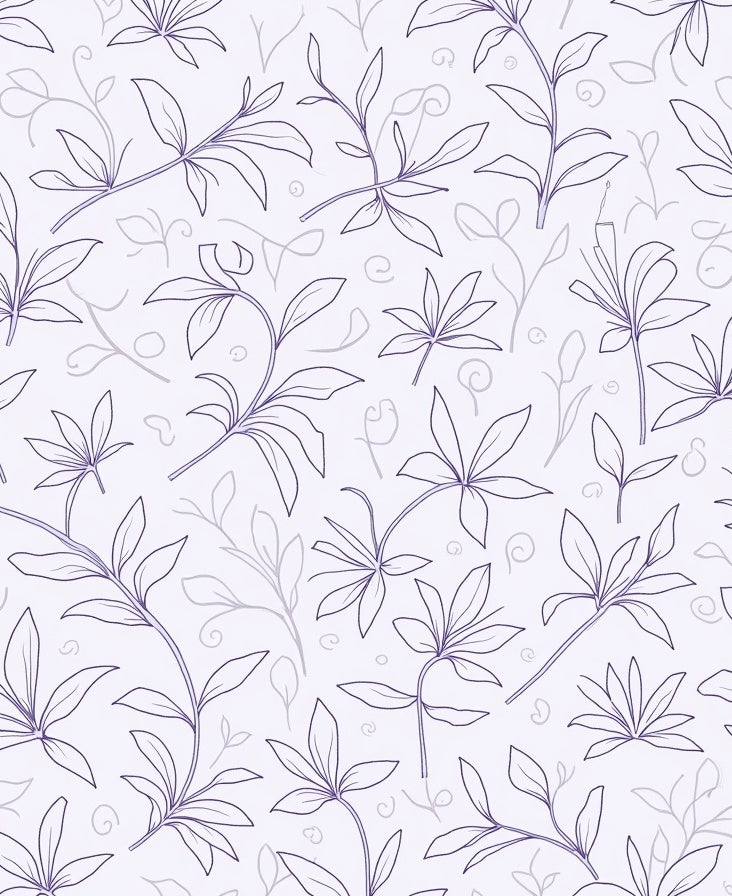 Delicate Lavender Vine Swirls Rug
