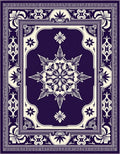 Deep Plum Floral Medallion Border Rug