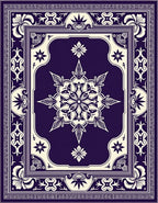 Deep Plum Floral Medallion Border Rug