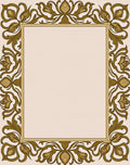 Art Nouveau Golden Floral Border Rug