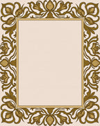 Art Nouveau Golden Floral Border Rug