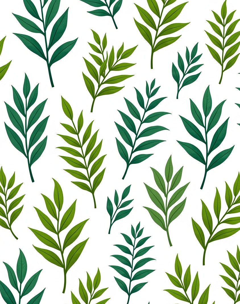 Green Foliage Tropical Leaf Pattern Rug